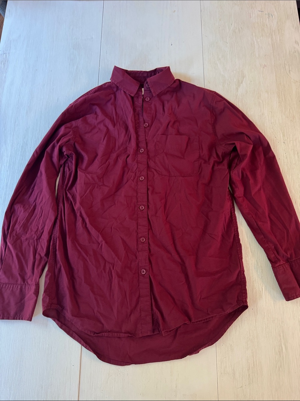 a new day Men's Button-Up Dress Shirt - Burgundy
